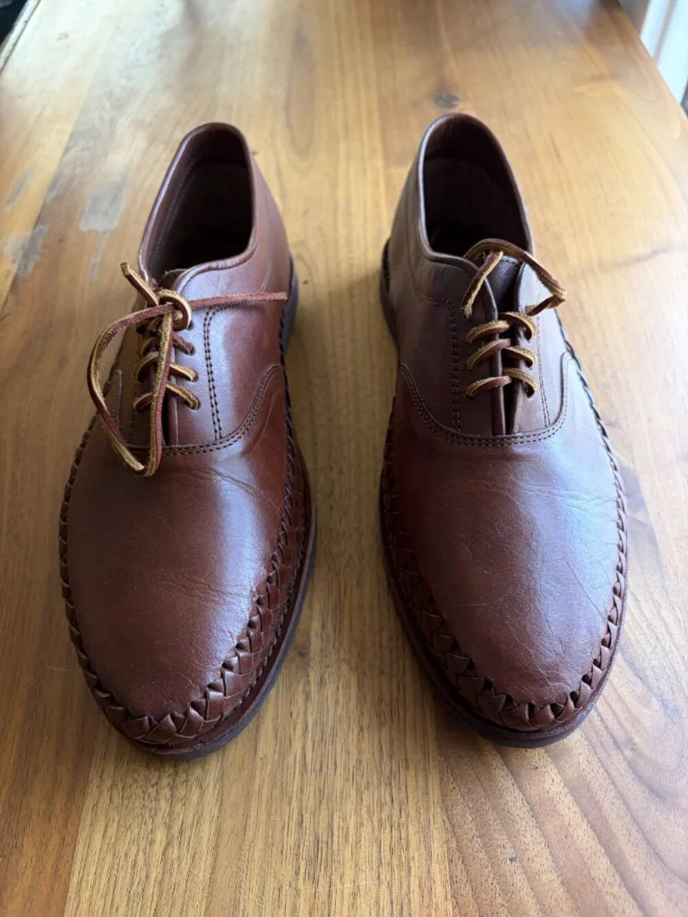 Chamula Brown Leather Huarache Lace Up Shoes Men’s 9.5 Handmade Mexico NEW